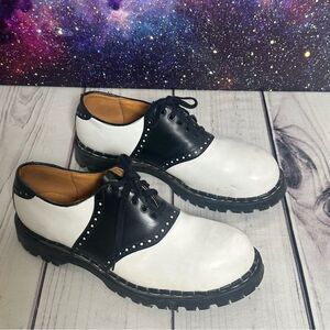 Gripfast Black & White Saddle Shoes Steel Toe Men Sz 12 Made in England